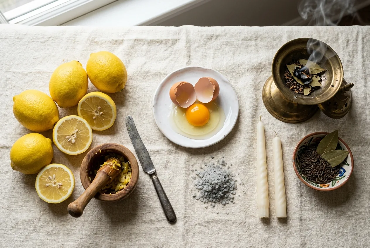 Méthodes berbères de désenvoûtement amoureux : citron, sel gemme, œuf, harmel et bkhour selon la tradition kabyle